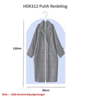 Inaso Cover Baju Resleting Anti Debu Penutup Sarung Gantungan Baju Pelindung Pakaian Jas Gantung Lem