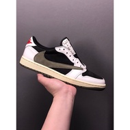 Ready stock Travis Scott x "Medium Olive" 2025-AJ1 low top men's sports shoes