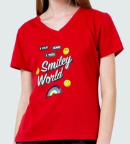 T Shirt kaos oblong wanita smiley world colorbox original