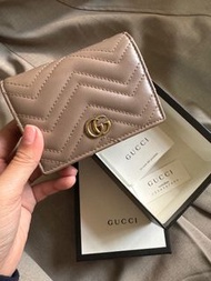 GUCCI Marmont馬夢短夾 蓮藕色 保證正品 日本免稅店購入