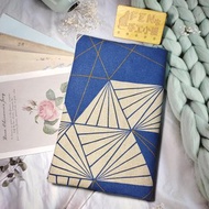 幾何系列-日本設計師厚棉藍色幾何布書套-布書套-布書衣A5-25K