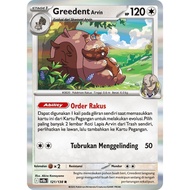 TCG Greedent Arvin 121/138 FOIL HOLO SV10s Champion Attendance POKEMON INDONESIA CARD