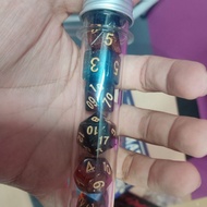 Complete Set Of 7 D&D Dice In Test Tubes