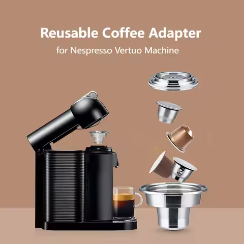 Capsules Converter Filter Reusable Coffee Pod Adapter for Nespresso Vertuoline Machines DELONGHI Ver