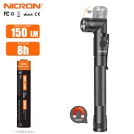 NICRONไฟฉายLED N73 Dual Fual Mag-สุทธิ90องศาหัวบิดปากการูปแบบไฟฉาย10840 Re-Chargeable 150Lumen IP65ก