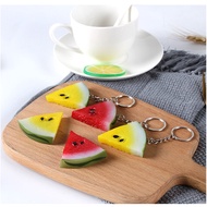 Food Keychain Fake Fruit Watermelon Yellow Souvenir Gift Lucky Draw