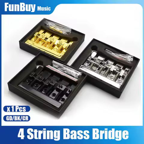 Vintage 4 String Bass Bridge 82.3x63.5MM String Bottom Through String Spacing 19MM Bass Fixed Bridge