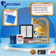 HONDA CITY TMO 2009y -2013y AIR FILTER + OIL FILTER + KOYOMA 5W30 SEMI SYNTHETIC ENGINE OIL
