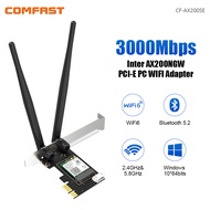 COMFAST 3000Mbps PCI E WiFi Card Dual Band BT5.2 Wifi Dongle External Antenna PCI-E PC wifi adapter 