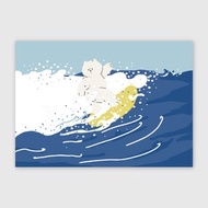 big big cat illust poster - surfing