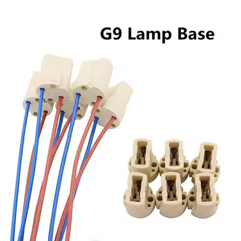 2/5pcs G9 Lamp Base with cable wires Ceramic G9 type halogen lamp Socket Lamps Holder LED lights Con