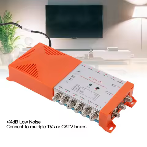 12 Channel Distribution Amplifier TV Antenna Splitter Adequate Clearance ≤4dB Low Noise RED Standard