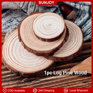3PCS LOG PINE WOOD Round Natural Wood 14cm Wooden Ornament (3 PCS MINIMUM)
