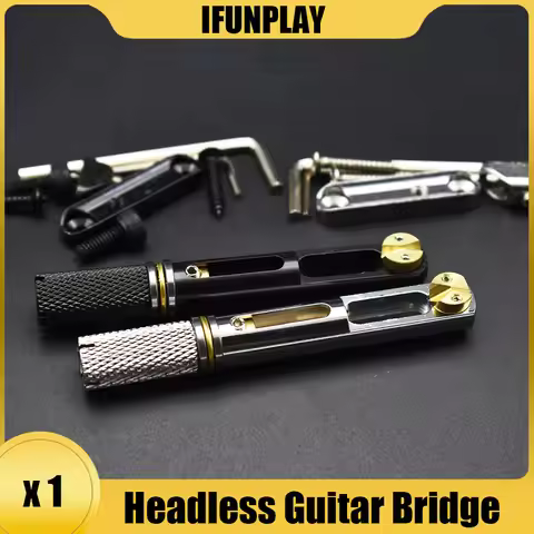 Single Set Saddle Headless Electric Guitar Bridge Tailpiece with Wrench for Headless Electric Guitar