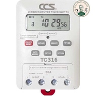CCS นาฬิกาตั้งเวลา เปิด-ปิด อัตโนมัติ แบบ 24 ชม. ไทม์เมอร์ ทามเมอร์ Timer Switch รุ่น TC316 ขนาด 220