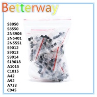 Commonly-used Transistor Set Kit TO-92 A42 A92 2N5551 2N5401 2N3904 S8050 S8550 S9012 S9013 S9014 90