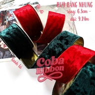 3 meters - 6.3cm wide zinc glitter velvet ribbon used to decorate parties, Christmas, festivals CNY
