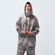 不可退換 /防水透濕刷毛衝鋒衣-銀啡印花