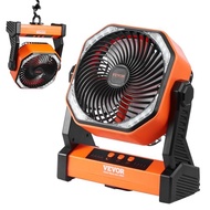 VEVOR 20,000mAh Camping Fan, 8 Inch Battery Operated Fan with LED Lantern, Rechargeable Fan Portable