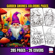 [PDF] 285 Pages Garden Gnomes Colouring Book For Adults