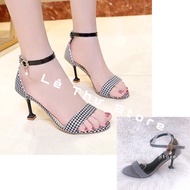 LT 7-inch small plaid high heels (SD046)