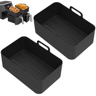 Air Fryer Silicone Tray Dish Basket Baking Pan Oven Pot Plate Liner Dual Air Fryer Accessories