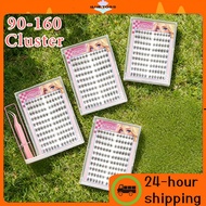 90-160 Cluster Eyelashes No Need Glue Self-Adhesive Cluster Lashes Glue Free Extension Set New