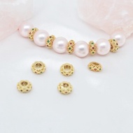 Gold Micro-Inlaid Color Spacer Beads Ring Inlaid Rainbow Spacer Beads Wenwan Beaded Spacer Beads