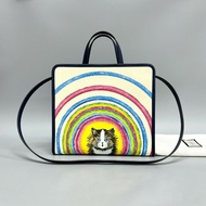 Gucci/古馳 新款彩虹小貓咪 兒童托特包 手提單肩斜挎包