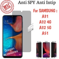 Tempered Anti SPY Privacy A32 4G 5G A31 A51 Samsung Screen Guard Magic Glass Protector Anti Peep