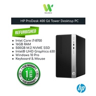 HP ProDesk 400 G6 Core Intel Core i7-8700 8th Gen 16GB RAM / 500GB SSD Micro Tower Business PC [ REF