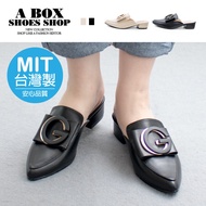 Check Shop * [KC701] Zero Size 40 3.5CM Muller Shoes Fashion Simple Letter Metal Pointed Half-Pack S