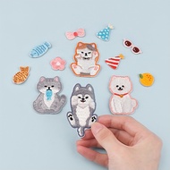 Cute Cat Cute Dog Embroidered Sticker & Iron-On Patch [ Calico Cat | Grey Cat | Bichon Frise | Husky