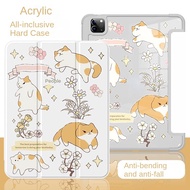 Case for iPad Air 4 10.9 For iPad gen 9 Pro 11 2021 iPad gen9 gen8 gen7 10.2 Air 5 Air 3 10.5 Air 2 9.7 2018 iPad Mini 6 Cute Cat Bend Resistant Acrylic iPad Case