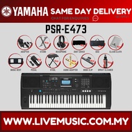 YAMAHA PSR-E473 61Keys Keyboard Piano w/Bench, Keyboard Stand, Sustain Pedal, And Accessories ( PSRE