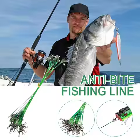 20PCS Fishing Leaders, Anti-bite Stainless Steel Wire Leaders Fishing Leaders Line with Swivels for 