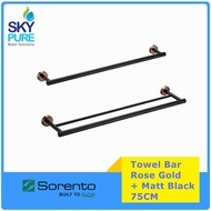 SORENTO Rose Gold + Matt Black 75cm Towel Bar SRT449-RG SRT450-RG Single Towel Bar Double Towel Bar Bathroom Towel Rack