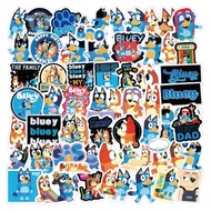 55 pcs Cute Bluey Cartoon Waterproof PVC Stickers