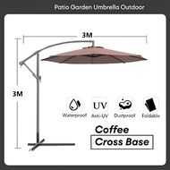 Payung taman outdoor payung gantung 3m Cafe Payung Teduh Matahari Umbrella Pelindung Bulat