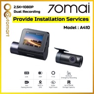 70mai A410 Car Recorder Dash Cam 2.5K+1080P Dual Dash Camera with HDR Night Vision