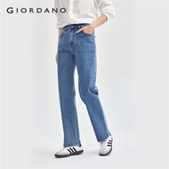Giordano women denim pants washed jeans slim fit mid-rise stretchable denim casual fashion jeans for