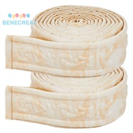 BENECREAT 1set 2pcs PVC Foam 3D Self-Adhesive Waterproof Wallpaper Border Lines Skirting Stickers Wa