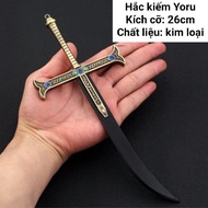 (26cm) Mô hình trưng bày Hắc Kiếm của Mihawk trong One Piece Bằng Hợp Kim Không Gỉ dài 2 màu
