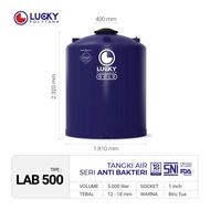 tangki / toren air antibakteri lucky 5000 liter (lab 500) - biru