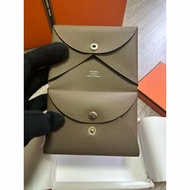 🌟Hermes Calvi Duo 經典大象灰 卡片夾/零錢包/全新美品