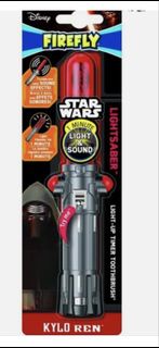 出售美國迪士尼、STAR WARS FIREFLY 兒童電動牙刷！除咗電動牙刷功能還有閃燈、及電影音樂！100%正版正貨！美國制做！適合六歲以上兒童使用！全新未開封、功能正常！合適pm/順豐