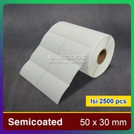 Barcode Label 50 X 30 (2 Lines) Semi-coated Sticker Paper 50X30 MM