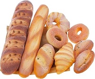 Woration 10pcs Artificial French Bread Set Fake Loaf Simulation Baguette Faux Pastries Food Model Di
