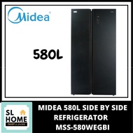 {KL & Klang Valley Area Only}MIDEA MSS-582WEGBI 580L SIDE BY SIDE REFRIGERATOR WITH AIR FLOW SYSTEM