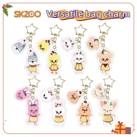 New SKZOO Stray Kids Wolf Chan Leebit Quokka PuppyM Cartoon Style Keychain High-Value Creative Tran